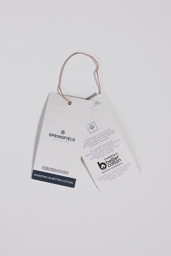 Springfield Vestido Corto Bordados Schiffly blanco