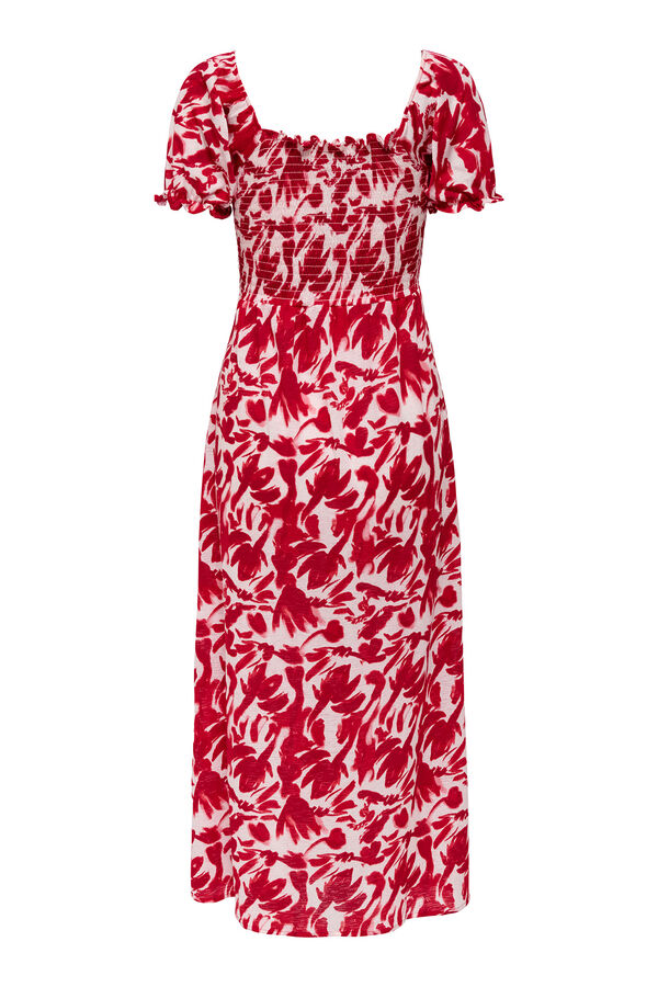 JDY Vestido largo nido de abeja blanco