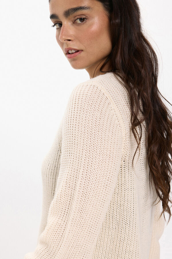 JDY Jersey cuello redondo blanco