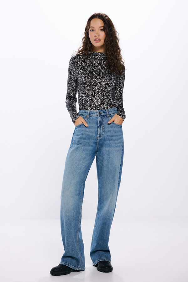 Springfield Camiseta cuello perkins tacto suave tostado