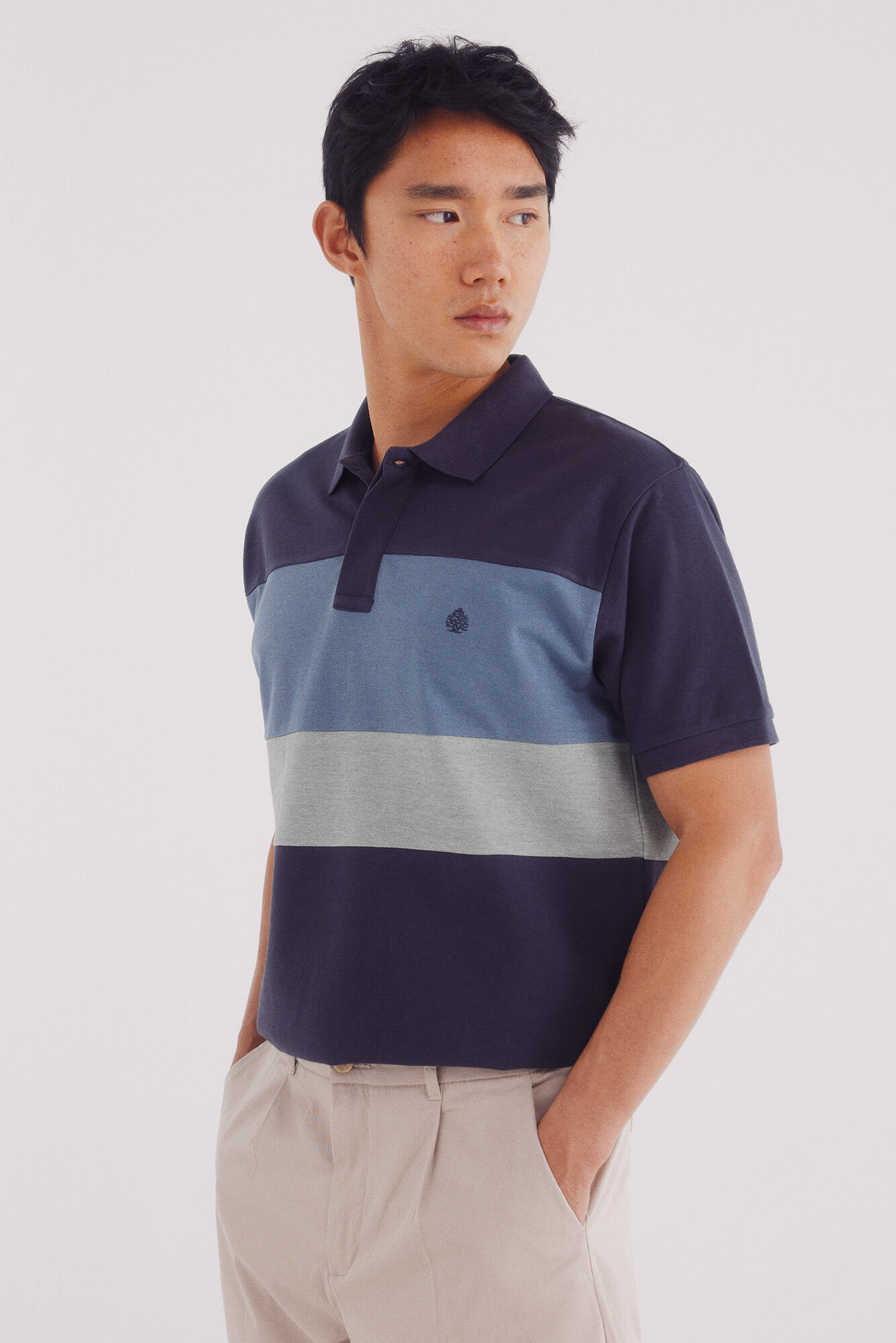 Springfield Polo piqu&eacute; com blocos de cores de regular fit