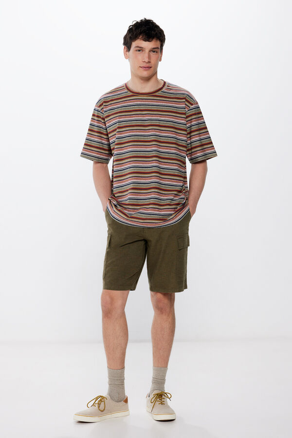 Springfield T-shirt riscas bege