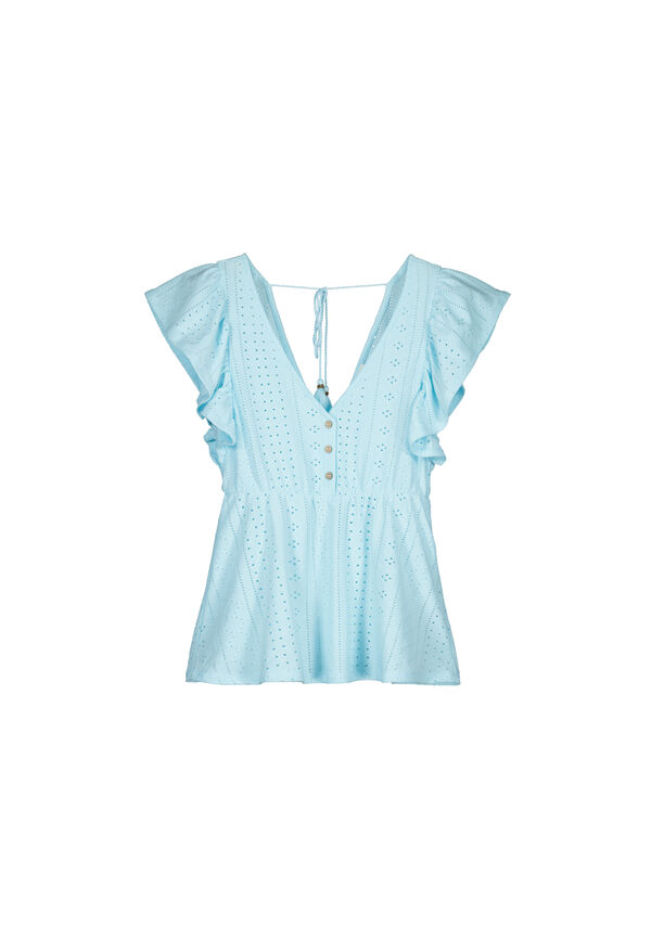 Springfield Blusa Peplum Estructura azul