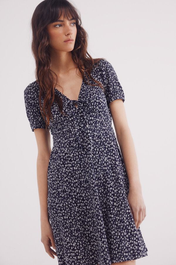 Springfield Vestido curto estampado azul