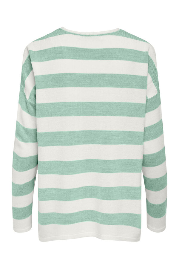 Only Jersey de manga larga y cuello pico verde