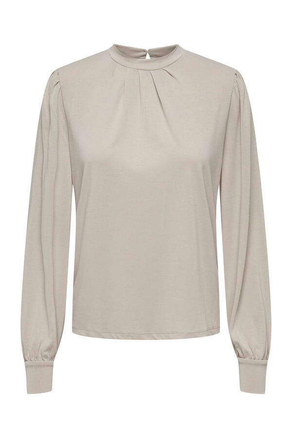 Only Top fluido de manga larga gris