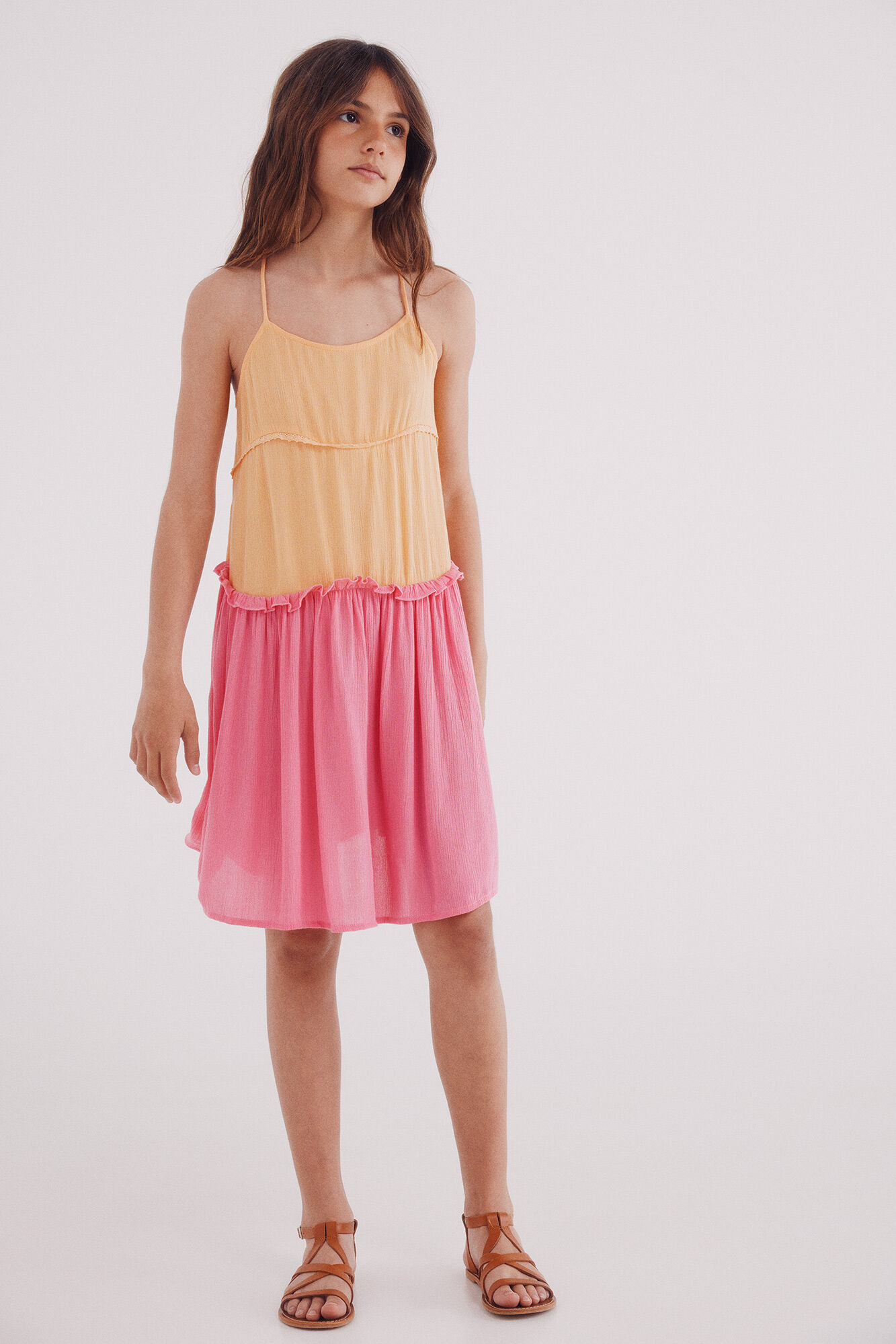 Springfield Kids Vestido de al&ccedil;as bicolor para meninas