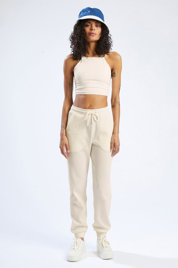 Pimkie Pantal&oacute;n jogger punto de abeja beige