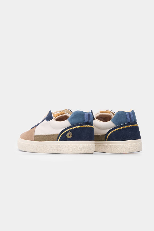 Springfield Zapatilla piel multicolor marr&oacute;n