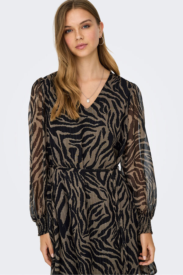 JDY Vestido corto lurex negro