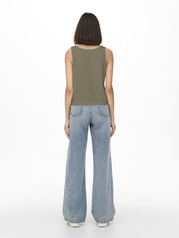 JDY Top calado verde