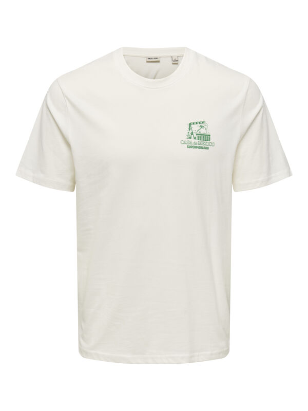 Only & Sons Camiseta manga curta estampada branco