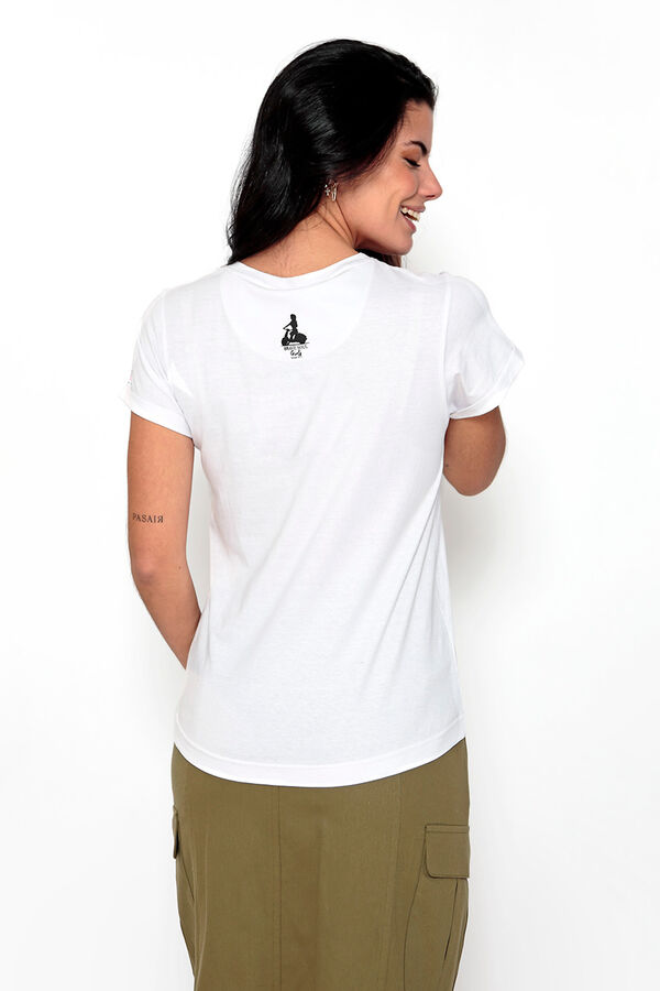 Brave Soul T-shirt de manga curta estampada branco