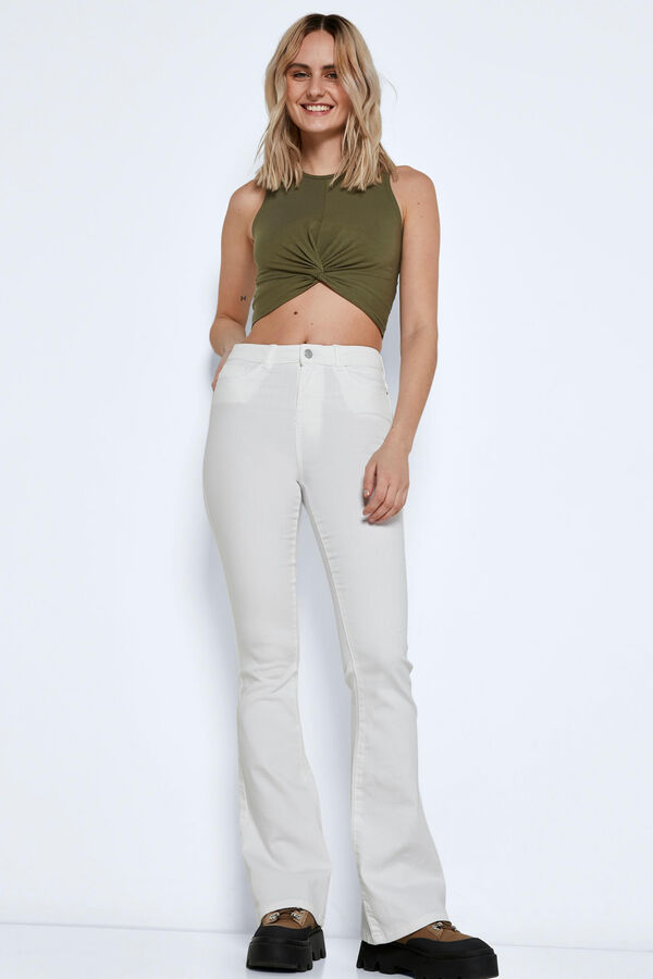 Noisy May Jeans Flare branco