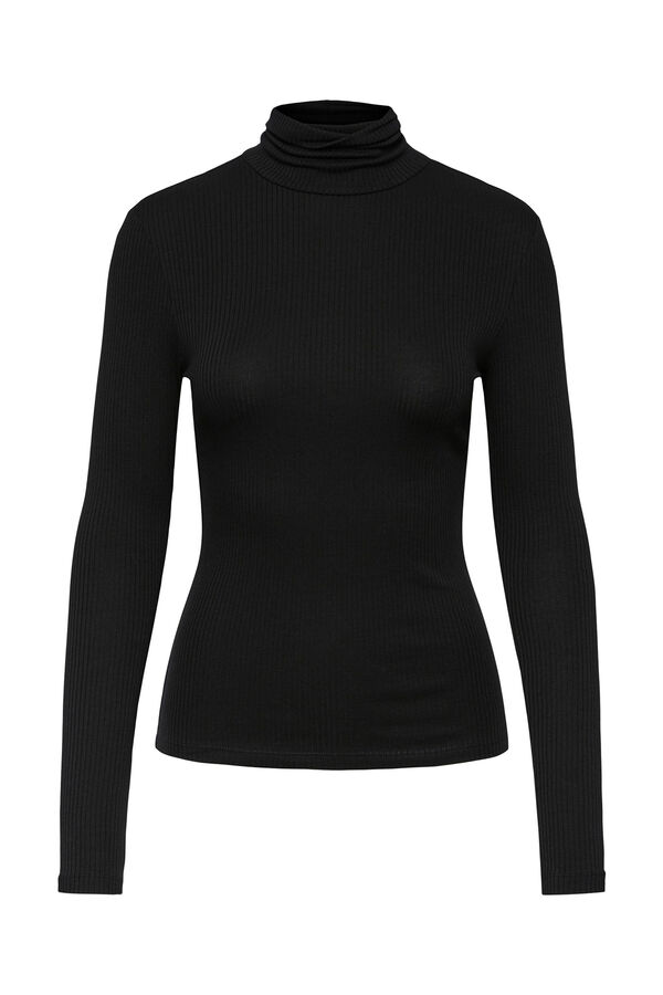 Pieces Top canelado  preto