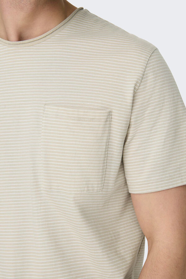 Only & Sons Camisola de manga curta com bolso branco