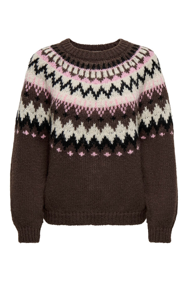 JDY Jersey de punto estampado marr&oacute;n