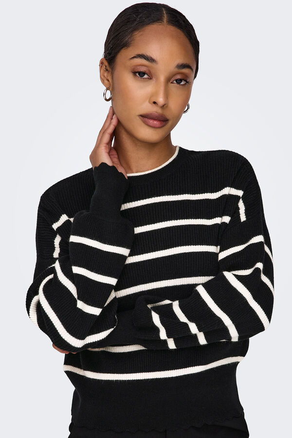 Only Camisola às riscas preto