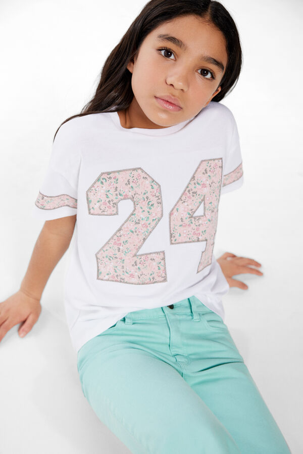 Springfield Kids Camiseta varsity niña blanco