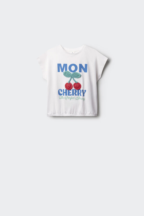 Springfield Kids Camiseta cereza ni&ntilde;a blanco