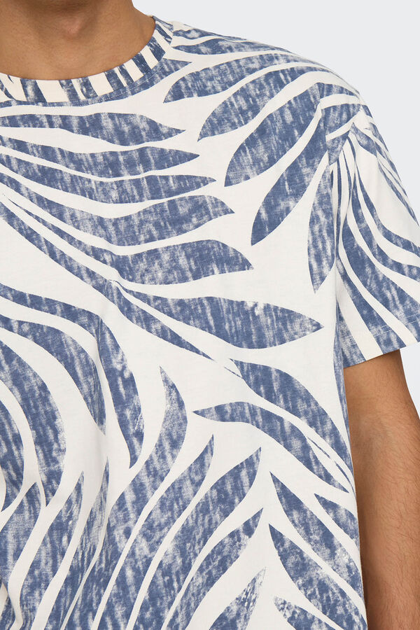 Only & Sons T-shirt de manga curta estampada azul