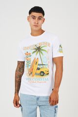 Brave Soul T-shirt de manga curta estampada branco