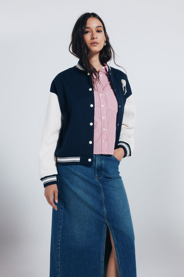 Springfield Falda midi vaquera azul