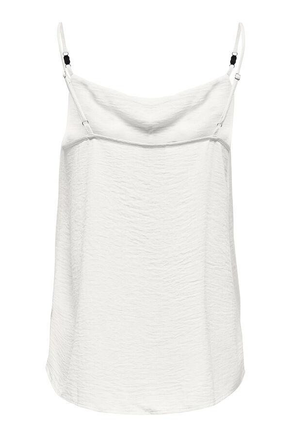 JDY Blusa tirantes escote drapeado blanco