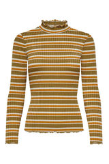 JDY Top manga larga canalé verde