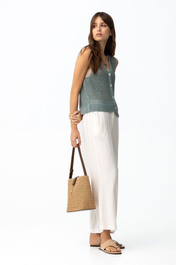 Tiffosi Pantal&oacute;n culotte ancho blanco