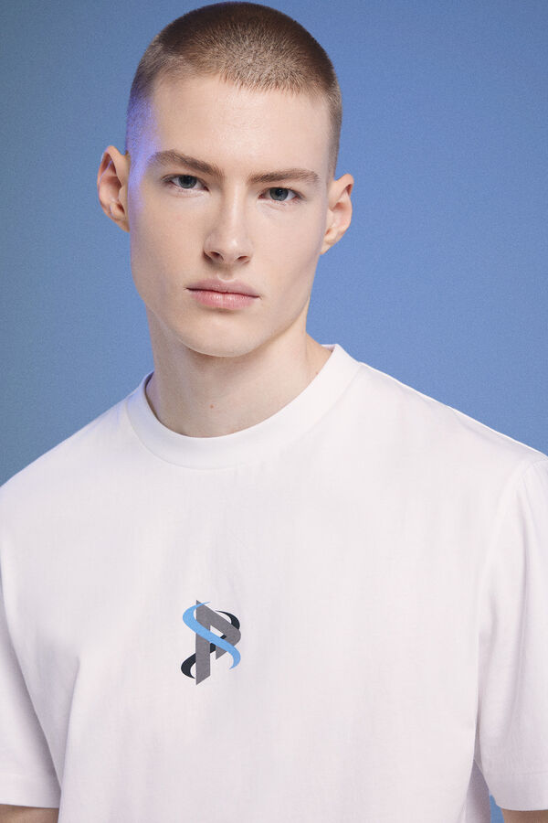 Springfield Camiseta Pedri x Springfield logo fotogr&aacute;fico blanco