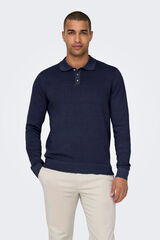 Only & Sons Polo manga larga azul