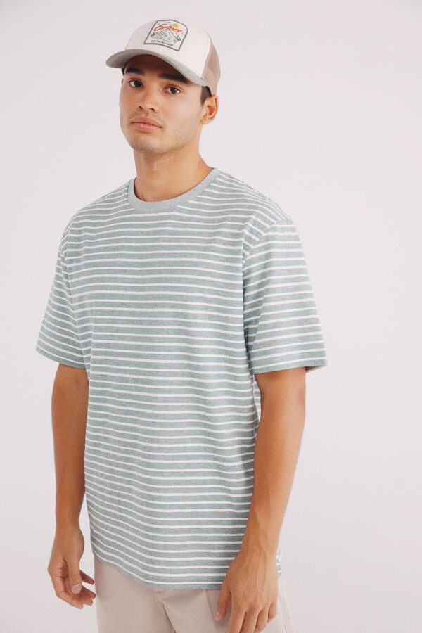 Springfield Camiseta raya estructura verde