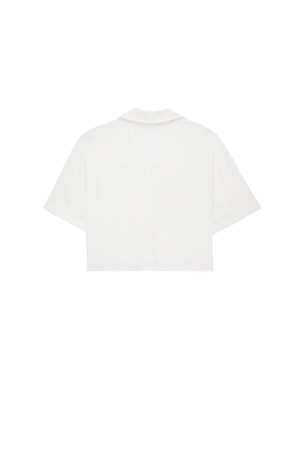 Koton Camisa de manga curta com la&ccedil;o bege