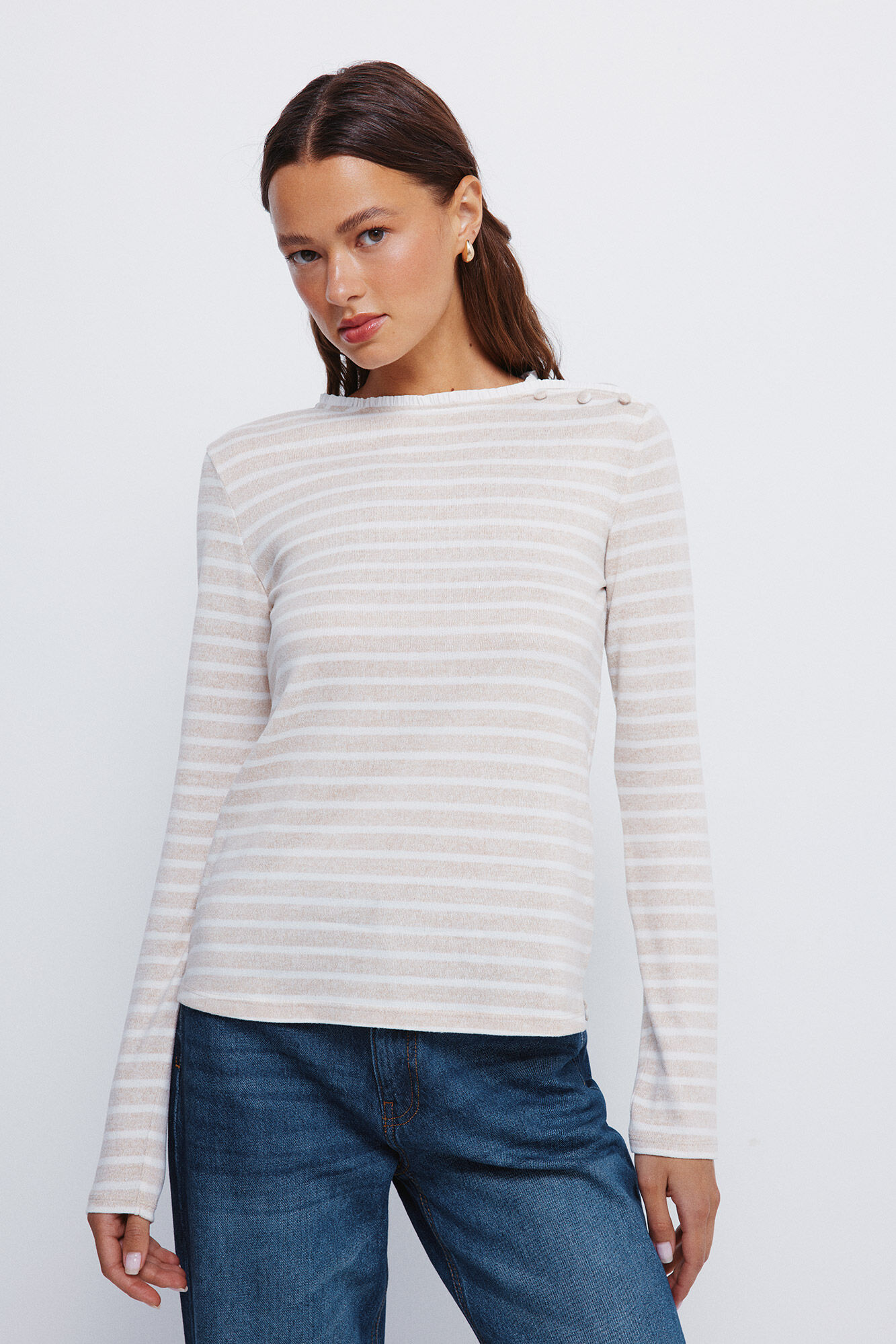 Springfield Camiseta botones hombro cuello