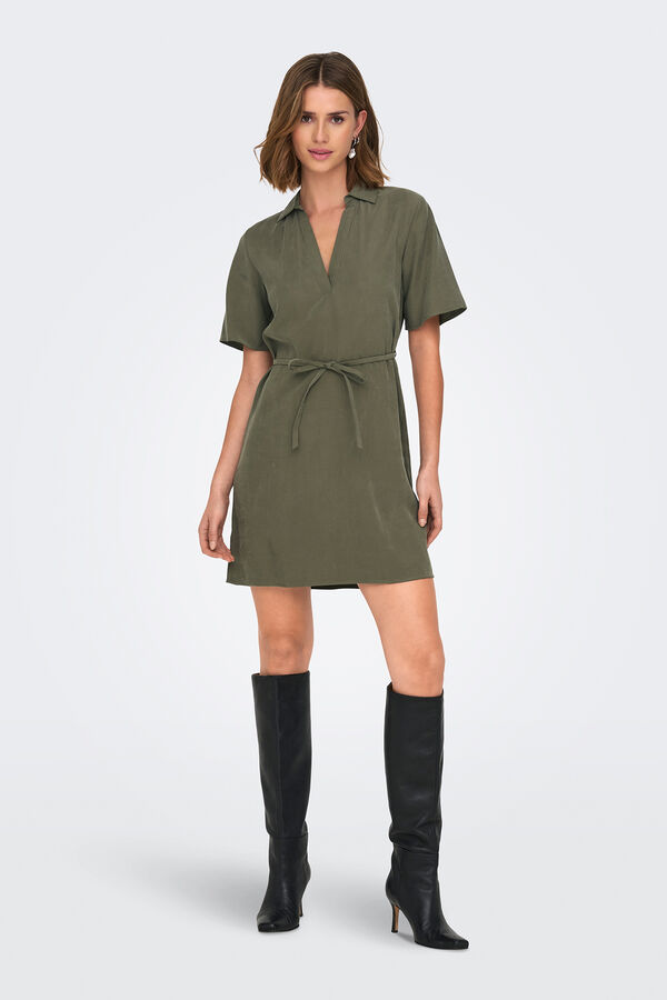 JDY Vestido de manga 2/4 verde