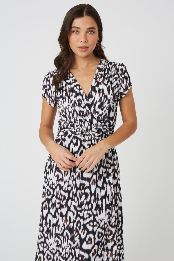Brave Soul Vestido con estampado leopardo estampado