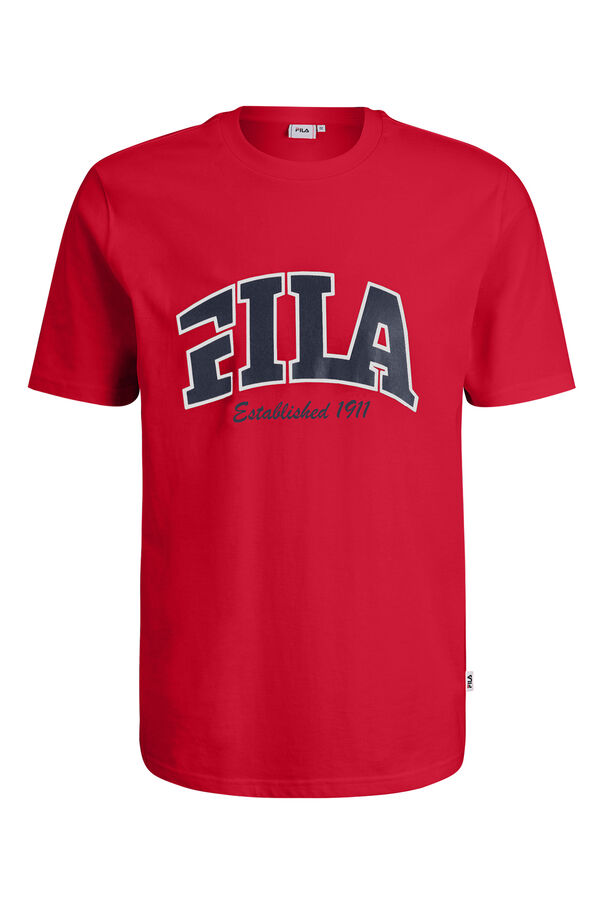 Fila T-shirt de homem de manga curta vermelho