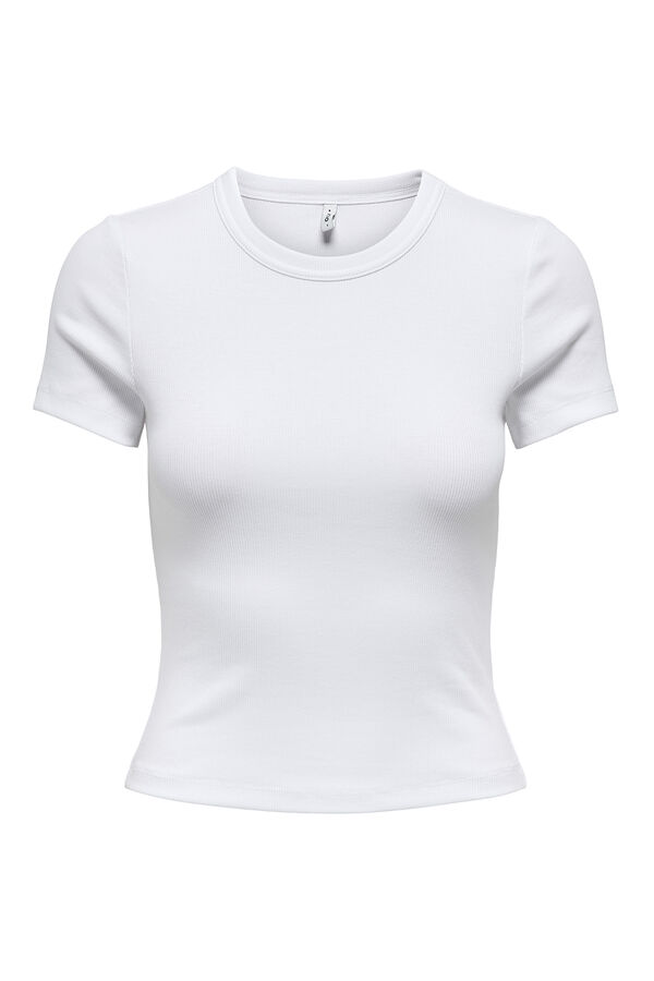 Only Camiseta crop de canal&eacute; blanco