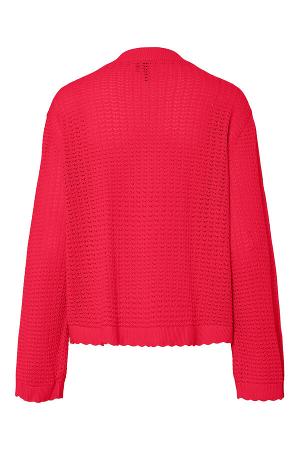 Pieces Casaco de malha com bot&otilde;es rosa