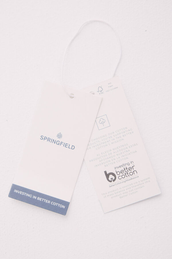 Springfield Camiseta semi entallada cuello barco azul