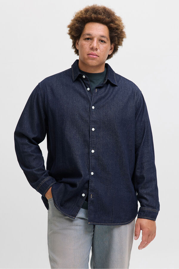 Jack & Jones PLUS Camisa regular fit denim PLUS azul