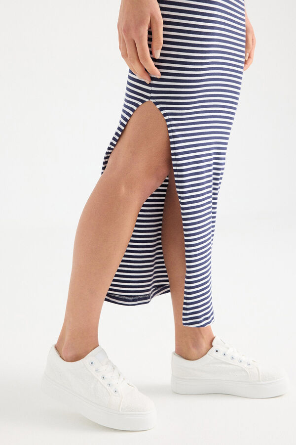 Inside Falda Larga Punto Rayas estampado