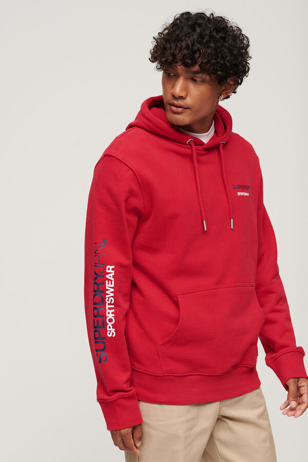 Springfield Sweatshirt folgada com capuz e logótipo da Sportswear vermelho