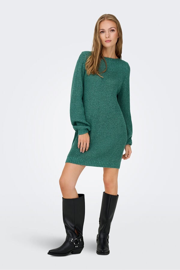 JDY Vestido corto punto gris