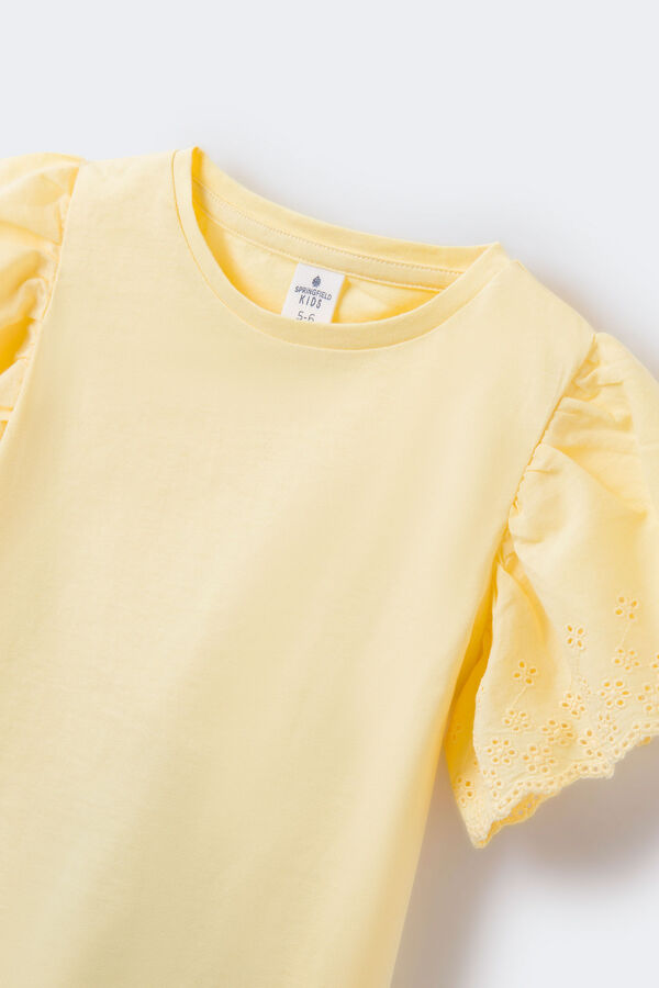 Springfield Kids T-shirt com folhos para menina branco