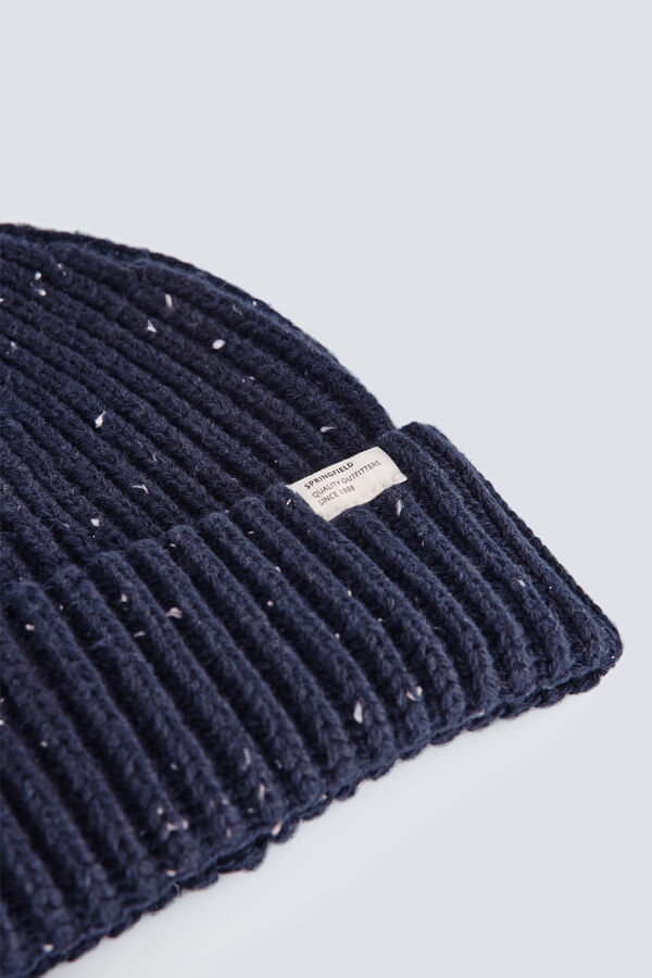 Springfield Gorro beanie punto neps azul