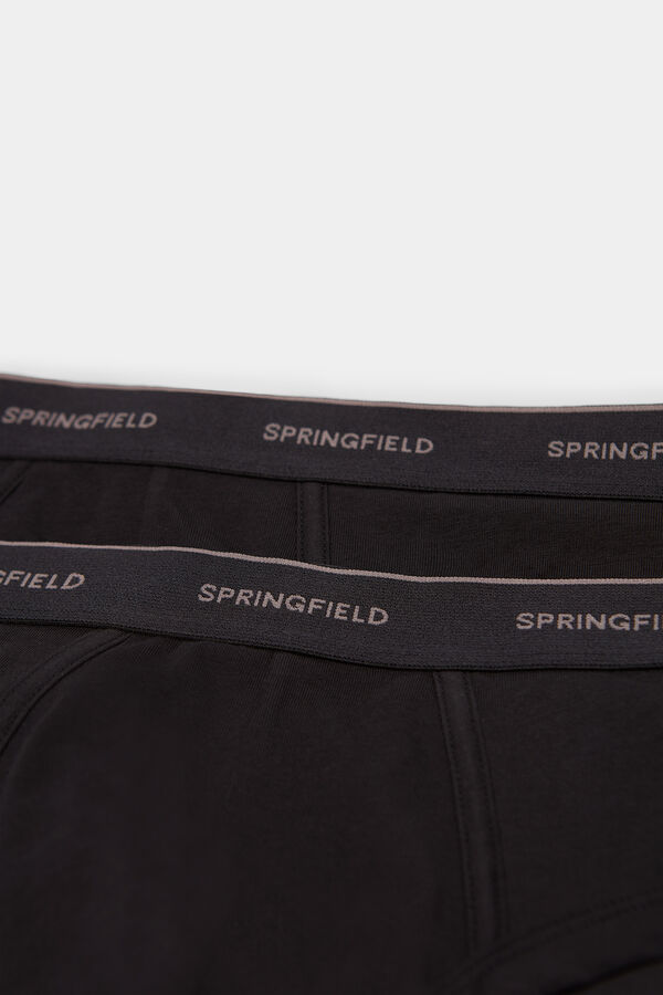 Springfield Pack 2 cuecas básicas de algodão preto