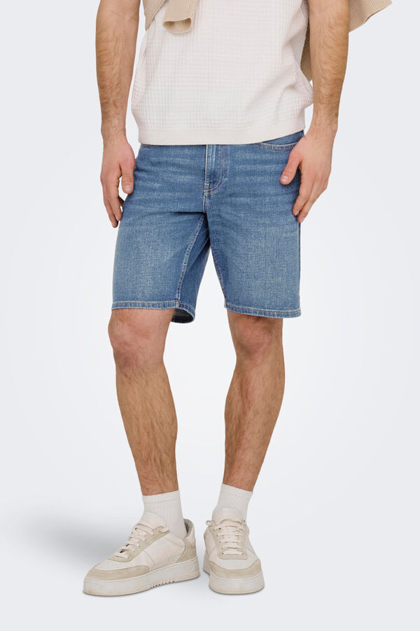 Only & Sons Bermuda de ganga azul