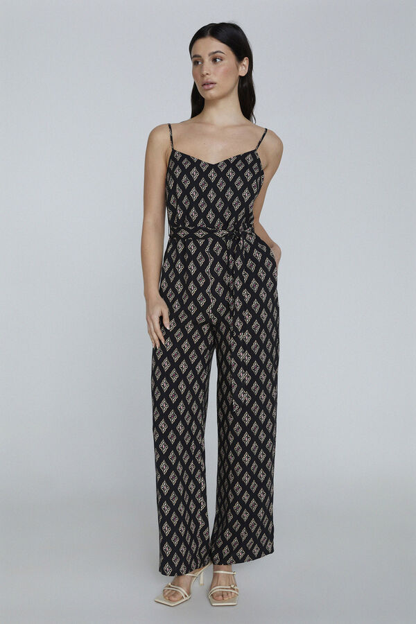 Only Mono largo estampado tirantes negro